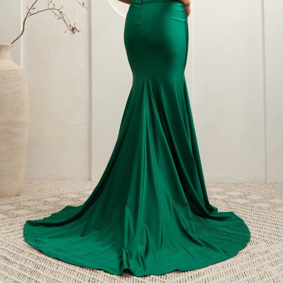 NEW FORMAL STRAPLESS MERMAID DRESS EMBROIDERED W/ DAZZLING RHINESTONES AC 3042 - Picture 7 of 10